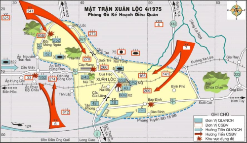 Bản đồ trận Xuân Lộc