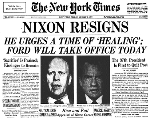 TT Nixon từ chức - Báo NewYork Times