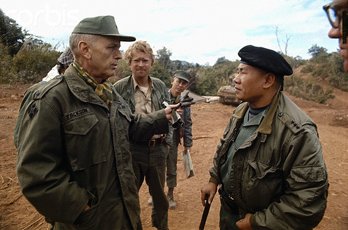08 Feb 1971 --- Lt. General Hoang Xuan (South Vietnam Commander of I Corps) is shown outdoors with troops. --- Image by © Bettmann/CORBIS